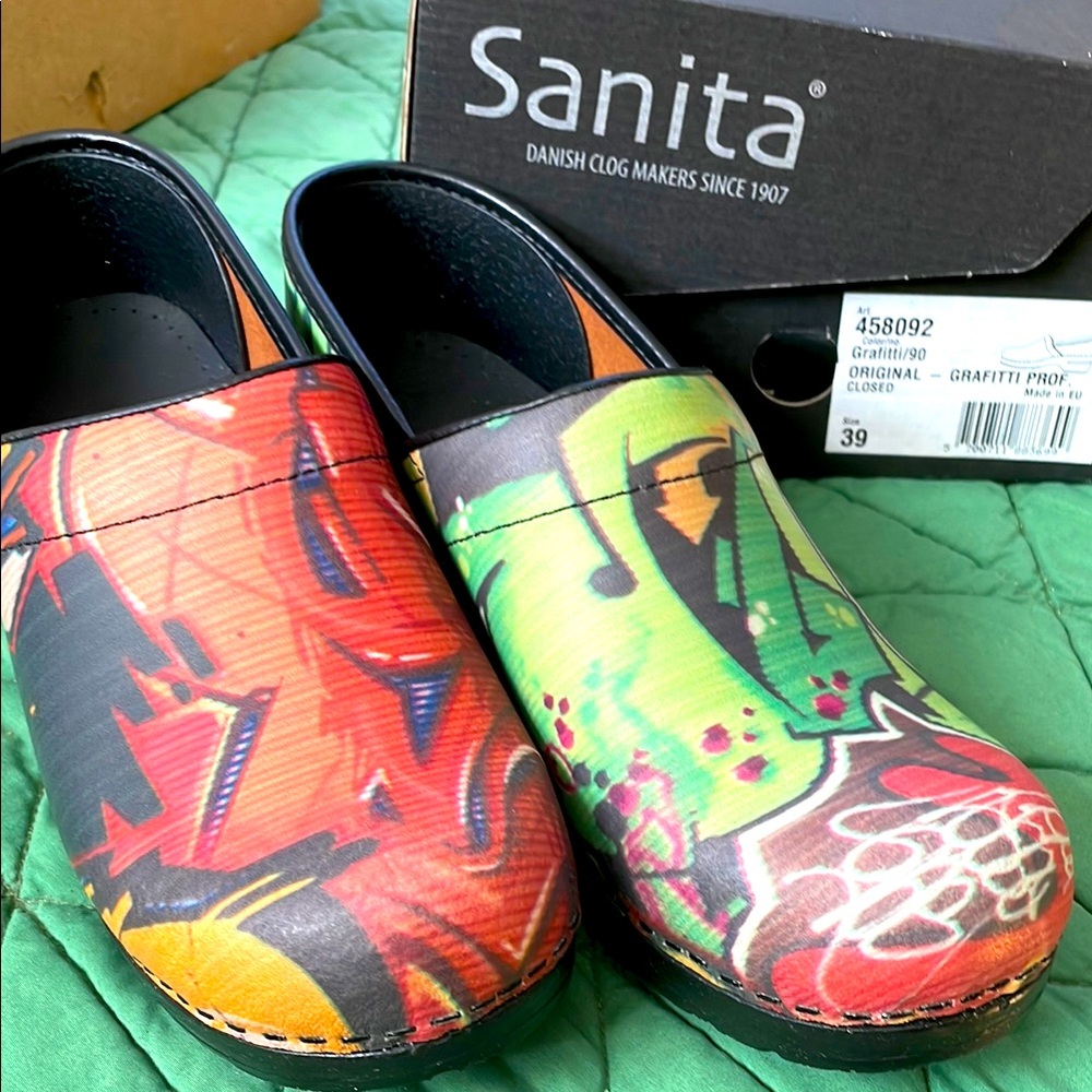 Sanita Multicolor Artistic Clogs